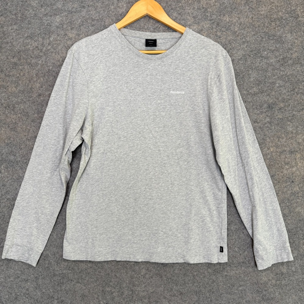 Finisterre Harlyn Logo Tee Shirt Mens Medium Crewneck Organic Cotton Long Sleeve